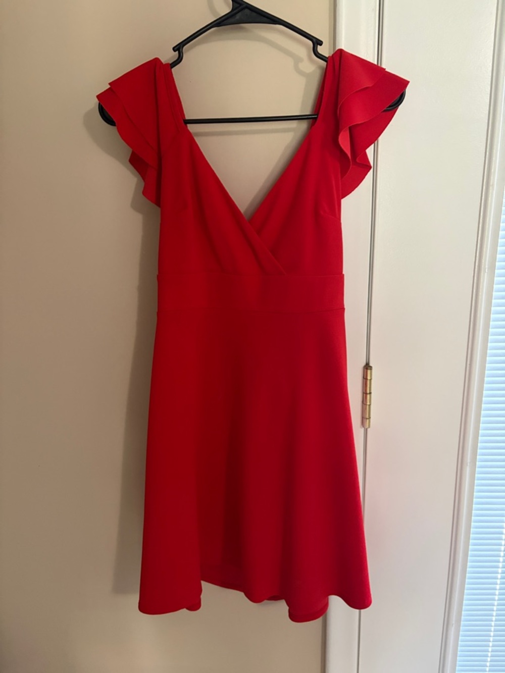 Altar'd State Red V-Neck Flutter Sleeve Midi Dress